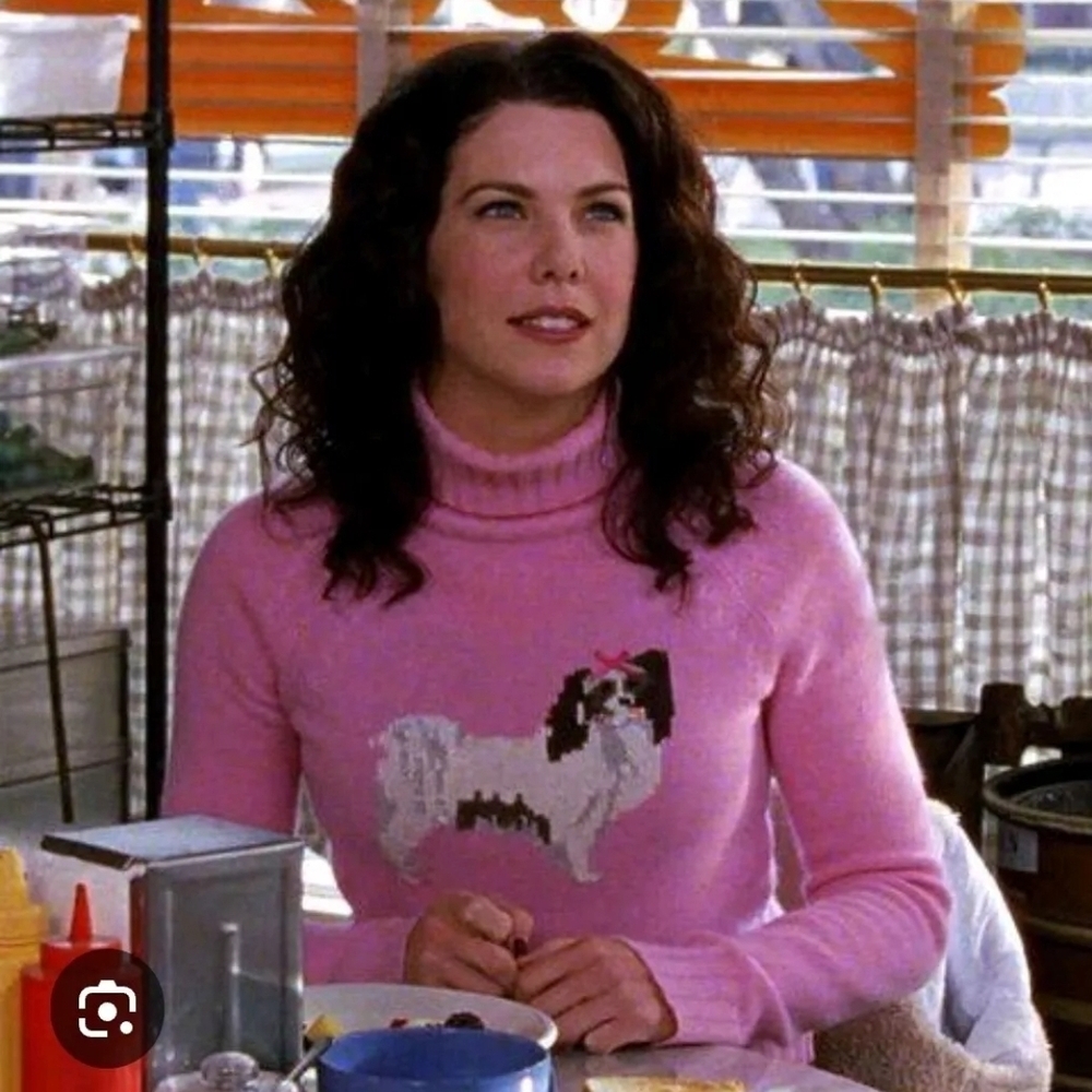 ASO Gilmore girls: Lorelai Pink Dog Sweater